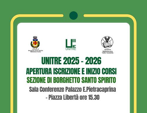 Al via l’Anno Accademico all’Unitre di Borghetto Santo Spirito